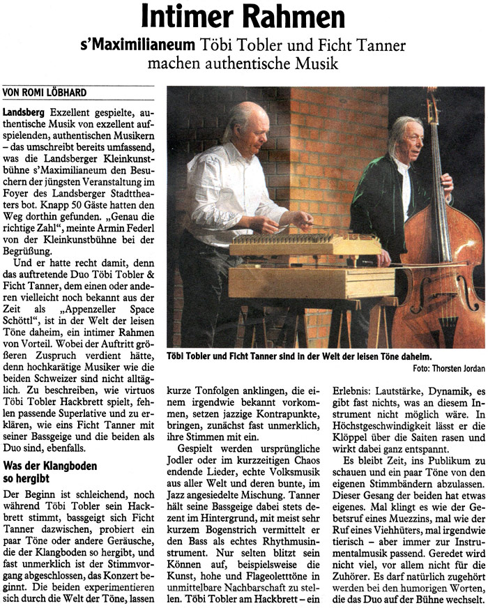 Bild der Kritik aus dem Landsberger Tagblatt vom 20.02.2013