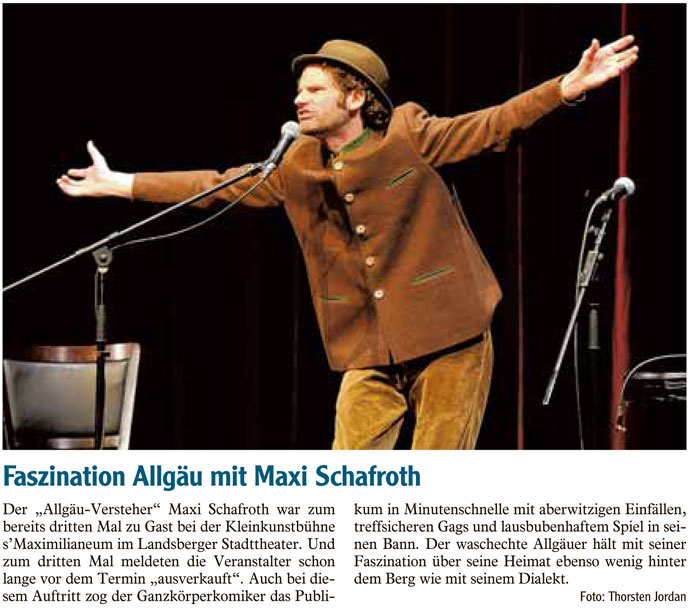Bild der Kritik aus dem Landsberger Tagblatt vom 29.01.2014