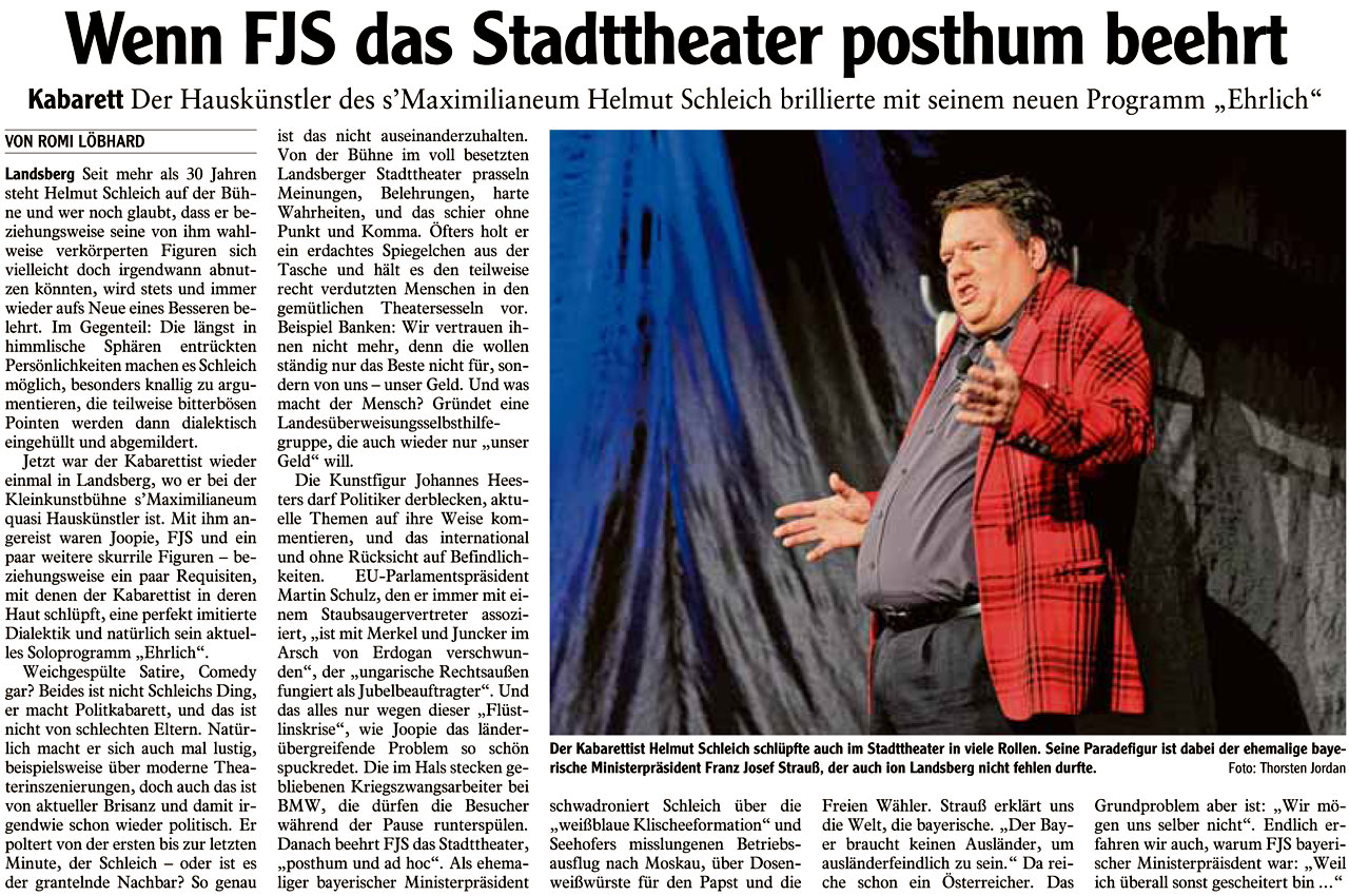 Bild der Kritik aus dem Landsberger Tagblatt vom 14.06.2016