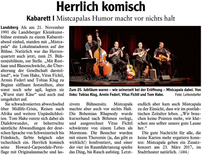 Bild der Kritik aus dem Landsberger Tagblatt vom 28.11.2016