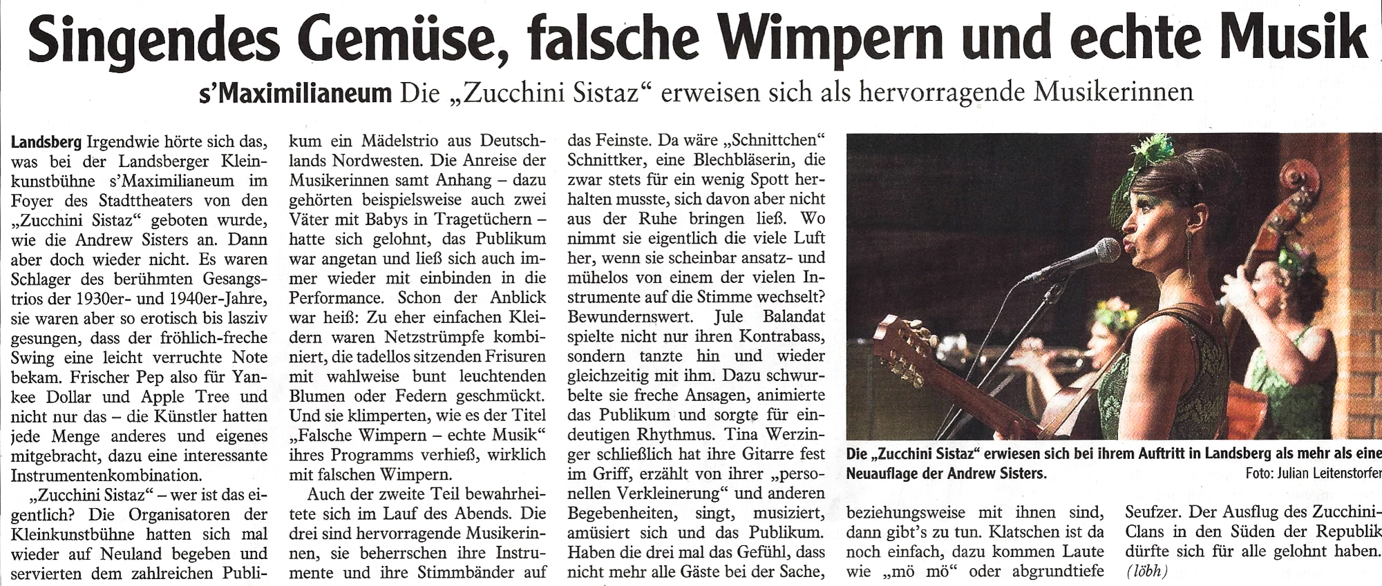 Bild der Kritik aus dem Landsberger Tagblatt vom 