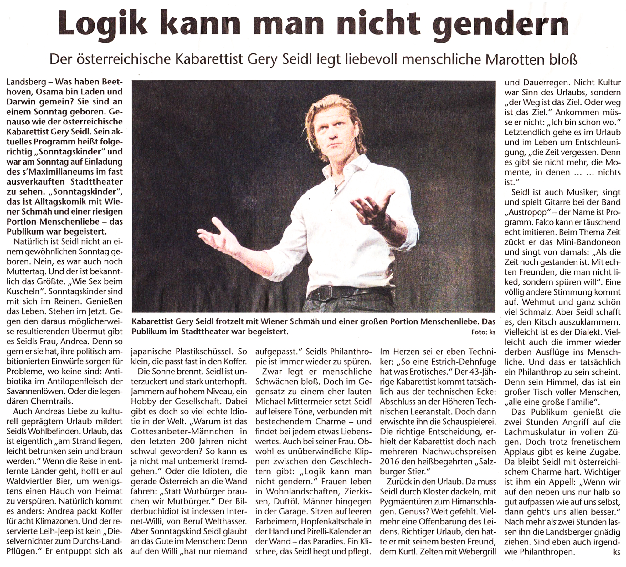 Bild der Kritik aus dem Kreisbote vom 11.04.2018