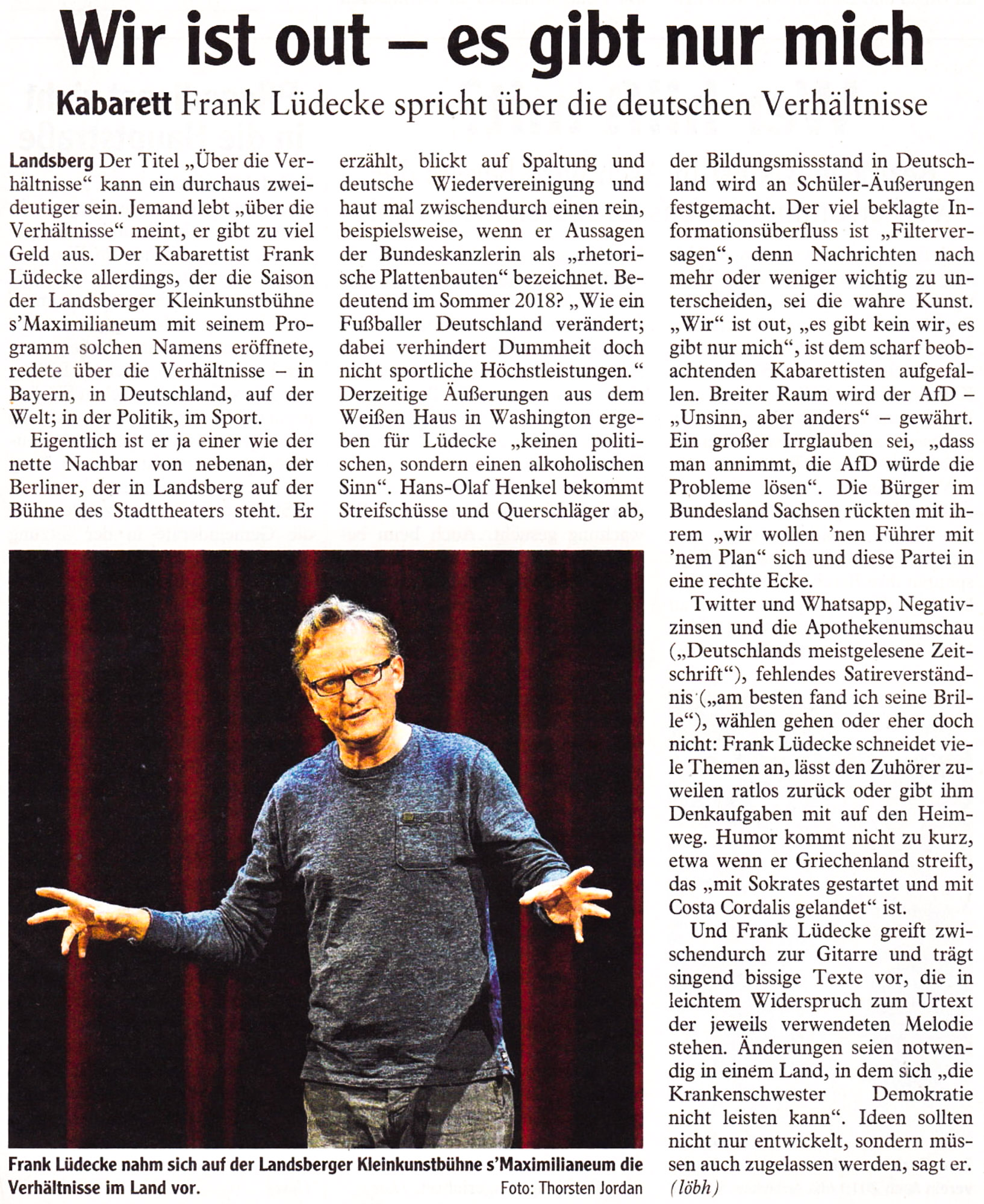 Bild der Kritik aus dem Landsberger Tagblatt vom 12.10.2018
