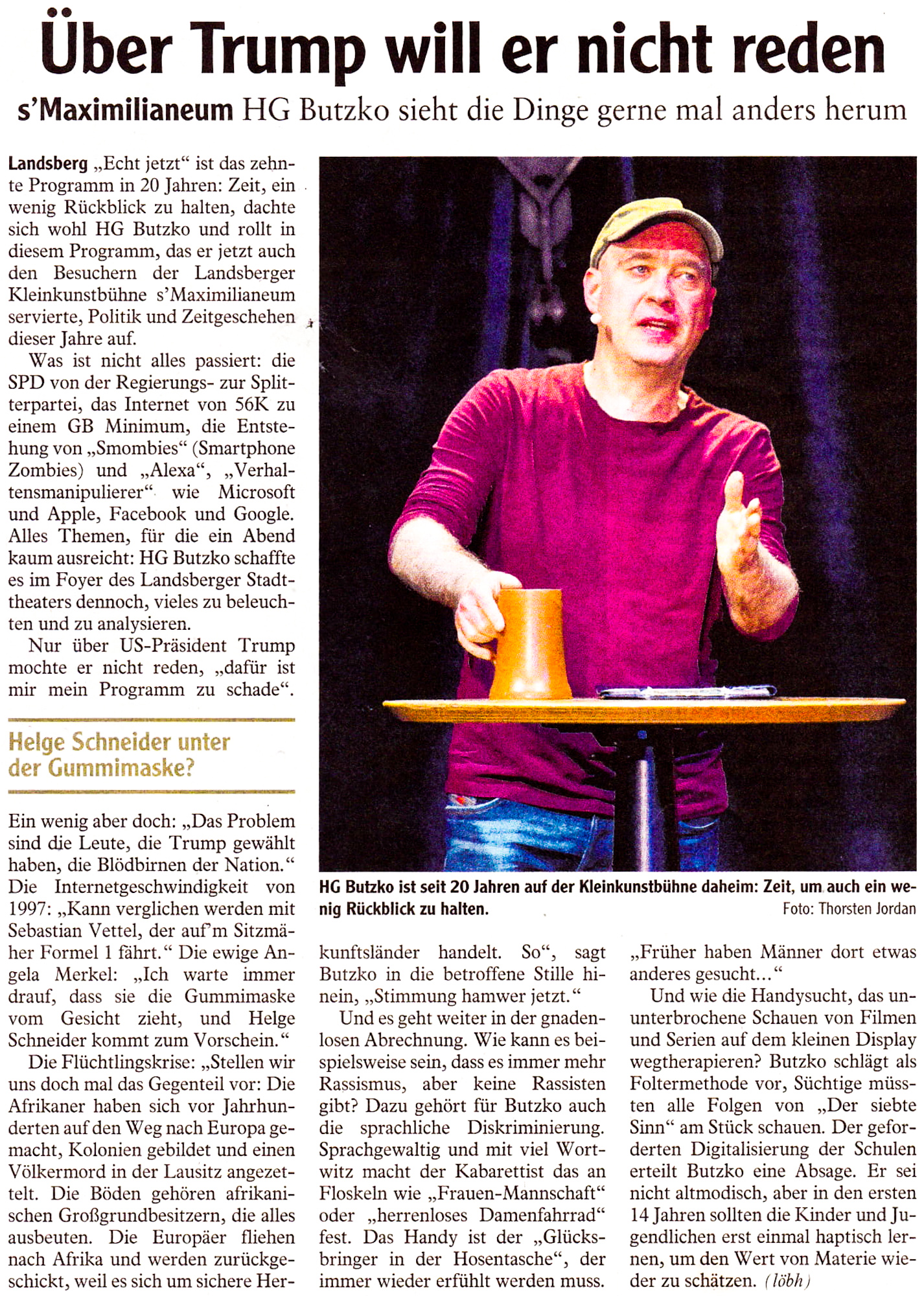 Bild der Kritik aus dem Landsberger Tagblatt vom 07.06.2019