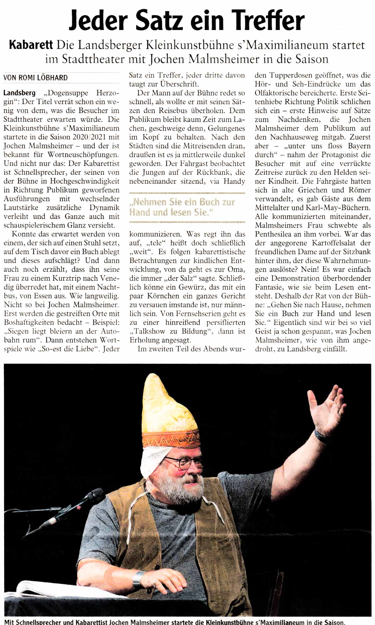 Bild der Kritik aus dem Landsberger Tagblatt vom 06.10.2021
